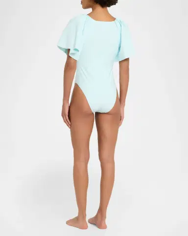SIMKHAI Cassidie Flutter One-Piece Swimsuit | Thumbnail 3