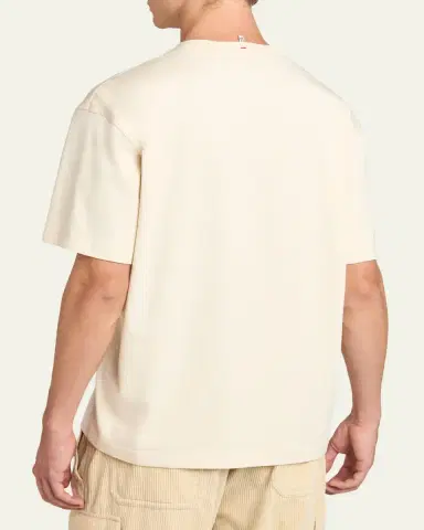 Moncler Grenoble Men's Denim Pocket Cotton T-Shirt with Clip | Thumbnail 3