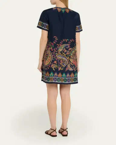 Etro Paisley Silk Habotai Short-Sleeve Mini Tunic Dress | Thumbnail 3 Etro Paisley Silk Habotai Short-Sleeve Mini Tunic Dress | Thumbnail 3