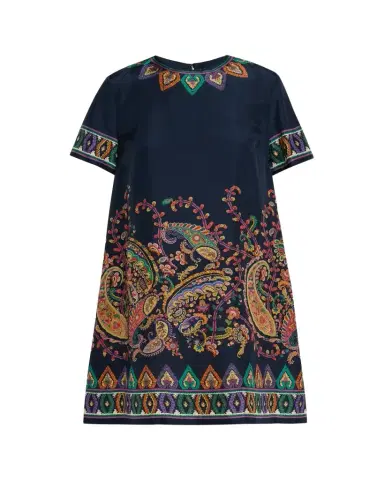 Etro Paisley Silk Habotai Short-Sleeve Mini Tunic Dress | Thumbnail 1 Etro Paisley Silk Habotai Short-Sleeve Mini Tunic Dress | Thumbnail 1