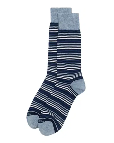 Marcoliani Men's Simple Stripe Crew Socks | Thumbnail 1