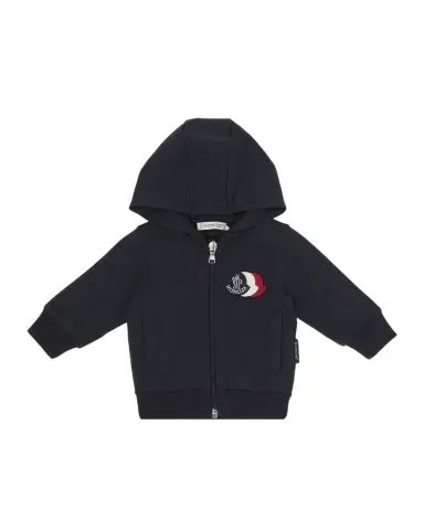 Moncler Boy's Logo Cotton Zip-Front Hoodie, Size 6M-3 | Thumbnail 1
