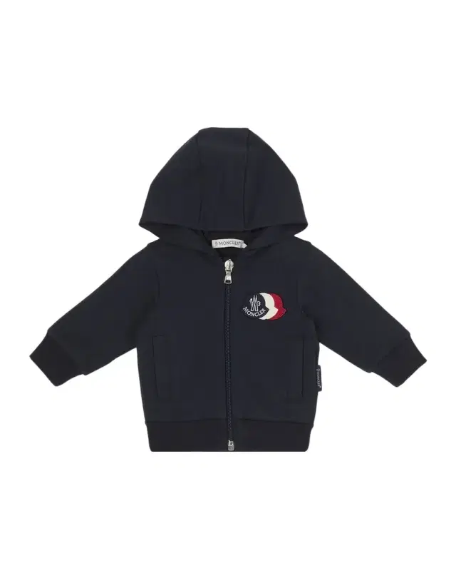 Moncler Boy 's Logo Cotton Zip-Front Hoodie, Size 6M-3
