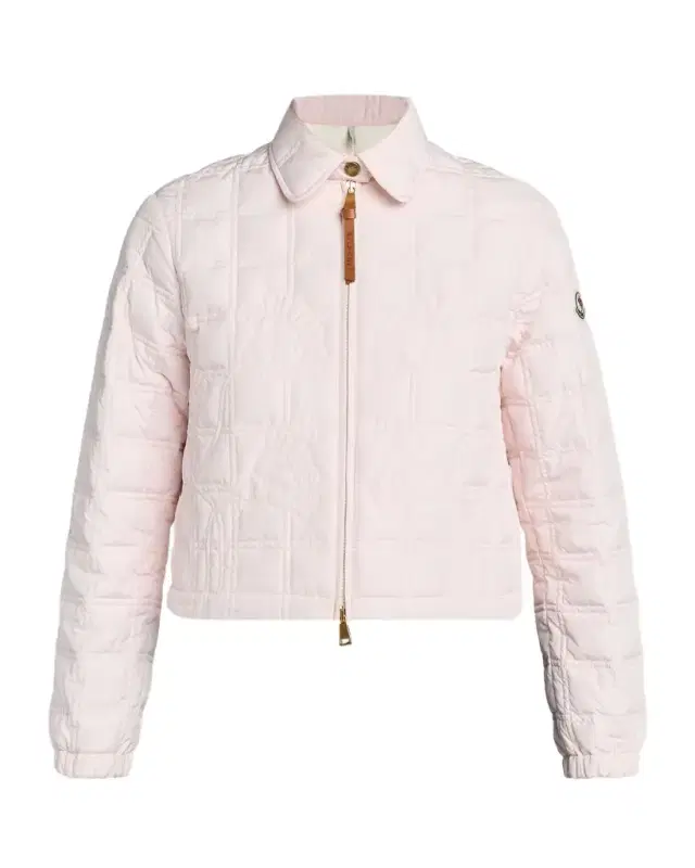 Floral-Quilted Cropped Down Jacket