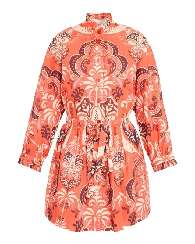Beatrice Printed Mini Shirtdress
