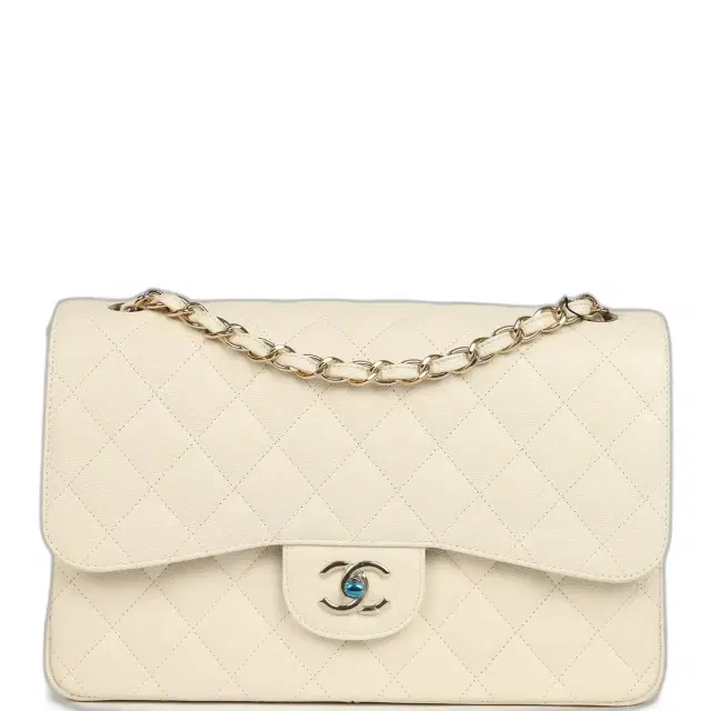 Chanel Jumbo Classic Double Flap Bag Cream Caviar Gold Hardware Chanel Jumbo Classic Double Flap Bag Cream Caviar Gold Hardware