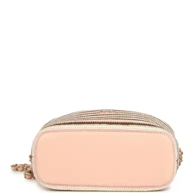 Chanel Chanel Mini Hobo Pouch with Chain Light Pink, Brown and White Crochet and Lambskin Light Gold Hardware | Thumbnail 6 Chanel Chanel Mini Hobo Pouch with Chain Light Pink, Brown and White Crochet and Lambskin Light Gold Hardware | Thumbnail 6