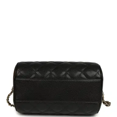 Chanel Chanel Mini Timeless Classic Barrel Bag with Chain Black Shiny Caviar Light Gold Hardware | Thumbnail 7 Chanel Chanel Mini Timeless Classic Barrel Bag with Chain Black Shiny Caviar Light Gold Hardware | Thumbnail 7