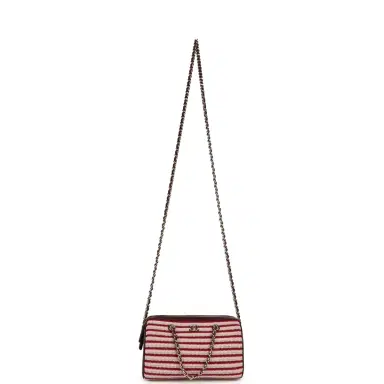 Chanel Chanel Mini Timeless Classic Barrel Bag with Chain Burgundy Multi Crochet and Burgundy Lambskin Light Gold Hardware | Thumbnail 6 Chanel Chanel Mini Timeless Classic Barrel Bag with Chain Burgundy Multi Crochet and Burgundy Lambskin Light Gold Hardware | Thumbnail 6