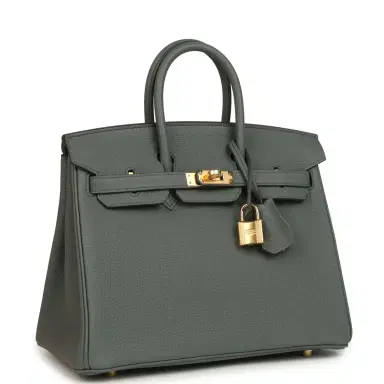 HERMÈS Hermes Birkin 25 Vert Amande Togo Gold Hardware | Thumbnail 2 HERMÈS Hermes Birkin 25 Vert Amande Togo Gold Hardware | Thumbnail 2