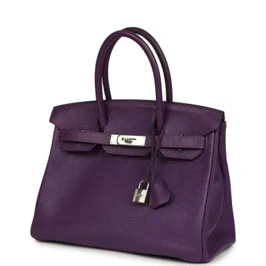 HERMÈS Pre-owned Hermes Birkin 30 UItraviolet Clemence Palladium Hardware | Thumbnail 5