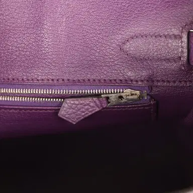 HERMÈS Pre-owned Hermes Birkin 30 UItraviolet Clemence Palladium Hardware | Thumbnail 9