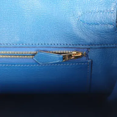 HERMÈS Pre-owned Hermes Birkin 35 Mykonos Shiny Porosus Crocodile Gold Hardware | Thumbnail 9 HERMÈS Pre-owned Hermes Birkin 35 Mykonos Shiny Porosus Crocodile Gold Hardware | Thumbnail 9