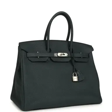 HERMÈS Pre-owned Hermes Birkin 35 Vert Rousseau Togo Palladium Hardware | Thumbnail 2 HERMÈS Pre-owned Hermes Birkin 35 Vert Rousseau Togo Palladium Hardware | Thumbnail 2