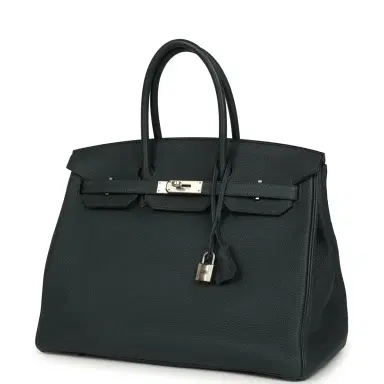 HERMÈS Pre-owned Hermes Birkin 35 Vert Rousseau Togo Palladium Hardware | Thumbnail 3 HERMÈS Pre-owned Hermes Birkin 35 Vert Rousseau Togo Palladium Hardware | Thumbnail 3