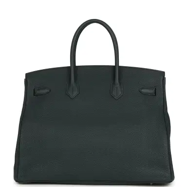 HERMÈS Pre-owned Hermes Birkin 35 Vert Rousseau Togo Palladium Hardware | Thumbnail 5 HERMÈS Pre-owned Hermes Birkin 35 Vert Rousseau Togo Palladium Hardware | Thumbnail 5