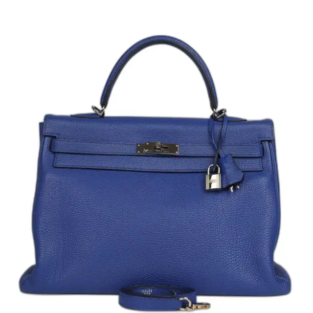 hermes Pre-owned Hermes Kelly Retourne 35 Bleu Electric Togo Palladium Hardware