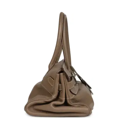 HERMÈS Vintage Hermes Shoulder Birkin 42 JPG Etoupe Clemence Palladium Hardware | Thumbnail 3 HERMÈS Vintage Hermes Shoulder Birkin 42 JPG Etoupe Clemence Palladium Hardware | Thumbnail 3
