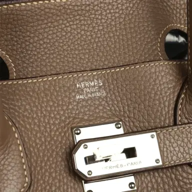 HERMÈS Vintage Hermes Shoulder Birkin 42 JPG Etoupe Clemence Palladium Hardware | Thumbnail 6 HERMÈS Vintage Hermes Shoulder Birkin 42 JPG Etoupe Clemence Palladium Hardware | Thumbnail 6