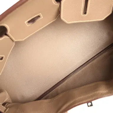 HERMÈS Vintage Hermes Shoulder Birkin 42 JPG Etoupe Clemence Palladium Hardware | Thumbnail 7 HERMÈS Vintage Hermes Shoulder Birkin 42 JPG Etoupe Clemence Palladium Hardware | Thumbnail 7