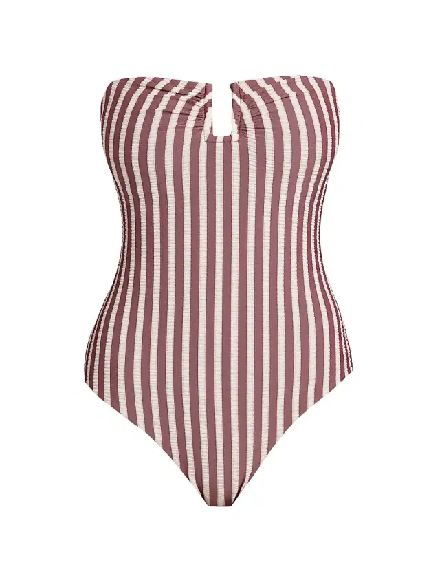 Women's Ottilie Striped One-Piece Swimsuit - Oxblood Stripe