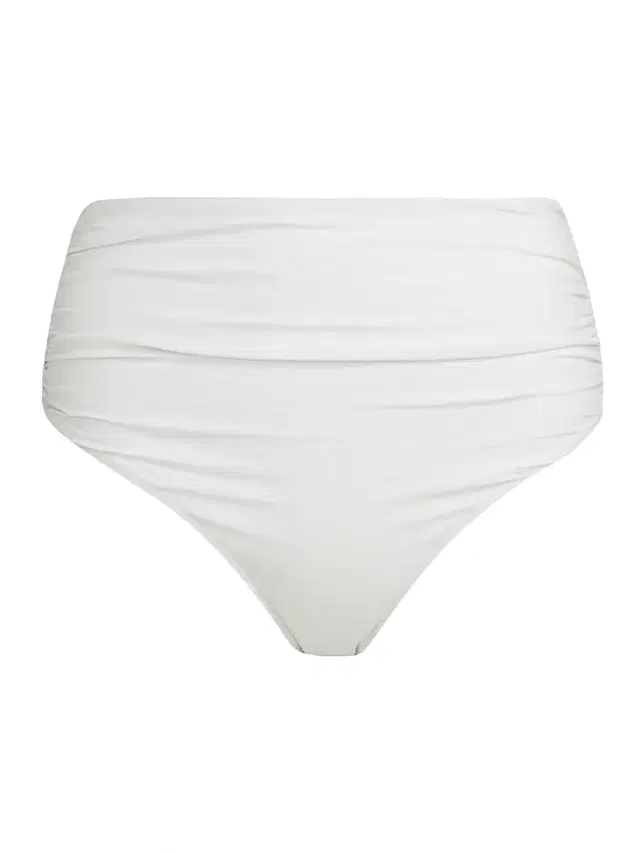 Women's Teya Ruched Striped High-Rise Bikini Bottom - White
