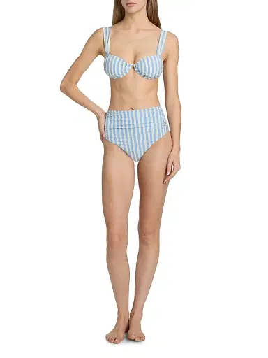 Simkhai Women's Anniston Striped Bikini Top - White - Size Large | Thumbnail 2 Simkhai Women's Anniston Striped Bikini Top - White - Size Large | Thumbnail 2