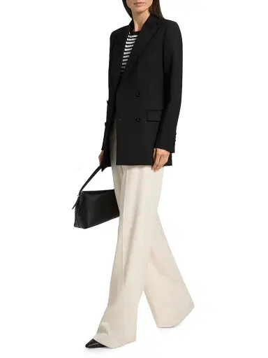 Nili Lotan Women's Weston Wool Double-Breasted Blazer - Black | Thumbnail 2 Nili Lotan Women's Weston Wool Double-Breasted Blazer - Black | Thumbnail 2