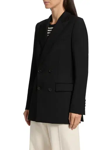 Nili Lotan Women's Weston Wool Double-Breasted Blazer - Black | Thumbnail 4 Nili Lotan Women's Weston Wool Double-Breasted Blazer - Black | Thumbnail 4