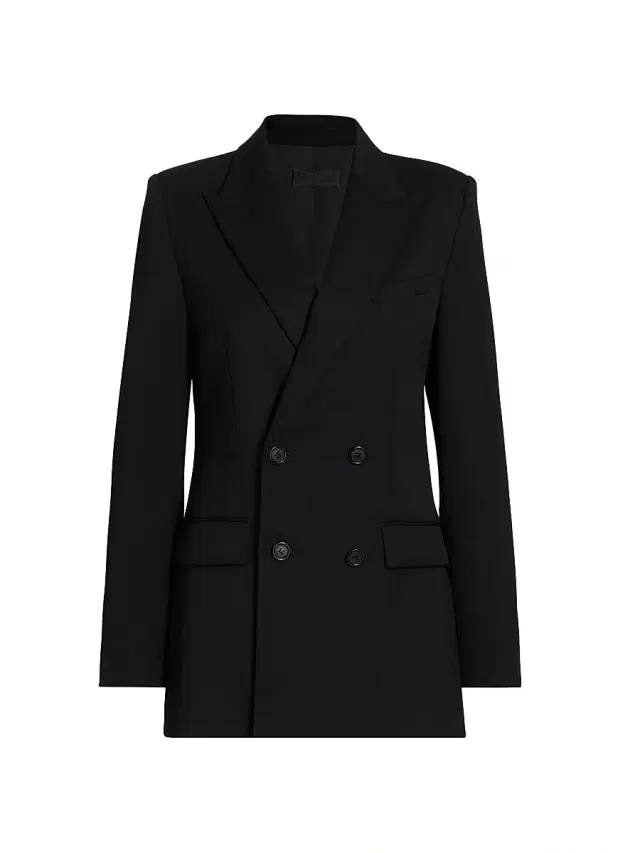 Women's Weston Wool Double-Breasted Blazer - Black