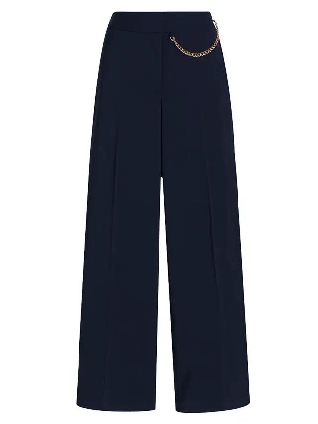 Elie Tahari Women's The Sarah Pleated-Front Straight-Leg Pants - Navy
