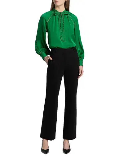 Elie Tahari Women's The Jennie Straight-Leg Trousers - Noir | Thumbnail 2