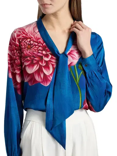 Elie Tahari Women's The Sonja Garden Escape Silk-Blend Blouse - Garden Escape | Thumbnail 6 Elie Tahari Women's The Sonja Garden Escape Silk-Blend Blouse - Garden Escape | Thumbnail 6