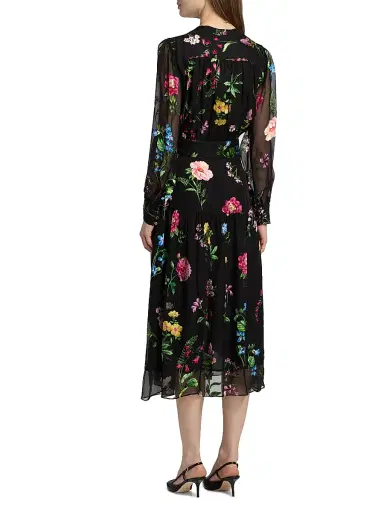 Elie Tahari Women's The Janice Floral Midi-Shirtdress - Noir Denim Garden | Thumbnail 5 Elie Tahari Women's The Janice Floral Midi-Shirtdress - Noir Denim Garden | Thumbnail 5