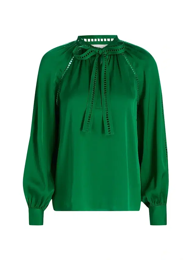Elie Tahari Women's The Angie Stretch-Silk Blouse - Green Lark