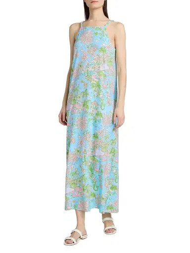 Lilly Pulitzer Women's Kyleigh Cotton Printed Maxi Dress - Fresh Water Blue - Size XL | Thumbnail 2 Lilly Pulitzer Women's Kyleigh Cotton Printed Maxi Dress - Fresh Water Blue - Size XL | Thumbnail 2