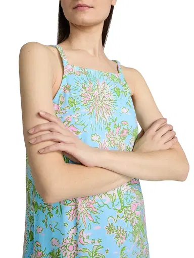 Lilly Pulitzer Women's Kyleigh Cotton Printed Maxi Dress - Fresh Water Blue - Size XL | Thumbnail 6 Lilly Pulitzer Women's Kyleigh Cotton Printed Maxi Dress - Fresh Water Blue - Size XL | Thumbnail 6