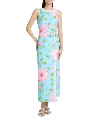 Lilly Pulitzer Women's Fresia Stretch Shift Maxi Dress - Fresh Water Blue - Size 8 | Thumbnail 3 Lilly Pulitzer Women's Fresia Stretch Shift Maxi Dress - Fresh Water Blue - Size 8 | Thumbnail 3