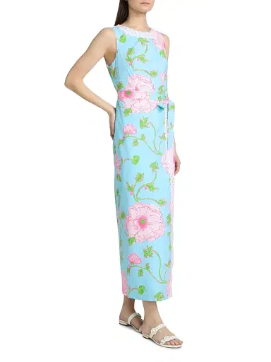 Lilly Pulitzer Women's Fresia Stretch Shift Maxi Dress - Fresh Water Blue - Size 8 | Thumbnail 4 Lilly Pulitzer Women's Fresia Stretch Shift Maxi Dress - Fresh Water Blue - Size 8 | Thumbnail 4
