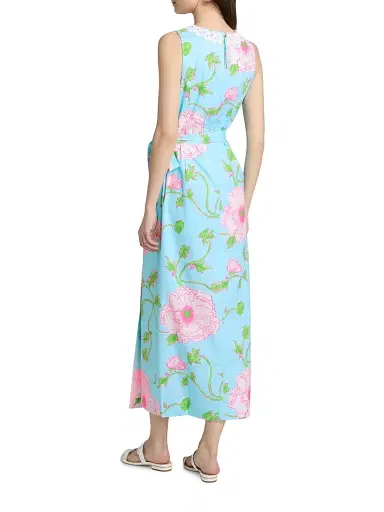 Lilly Pulitzer Women's Fresia Stretch Shift Maxi Dress - Fresh Water Blue - Size 8 | Thumbnail 5 Lilly Pulitzer Women's Fresia Stretch Shift Maxi Dress - Fresh Water Blue - Size 8 | Thumbnail 5
