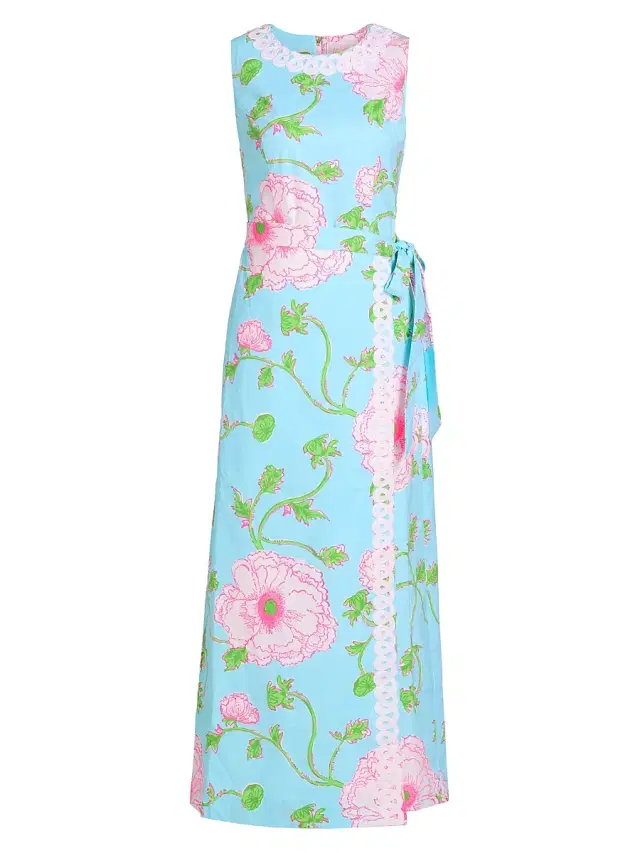 Lilly Pulitzer Women's Fresia Stretch Shift Maxi Dress - Fresh Water Blue