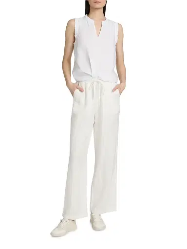 Lilly Pulitzer Women's Kavalla Ruffled Linen Top - Resort White - Size XL | Thumbnail 2