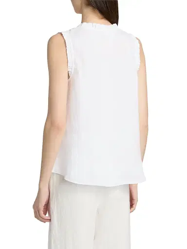 Lilly Pulitzer Women's Kavalla Ruffled Linen Top - Resort White - Size XL | Thumbnail 5
