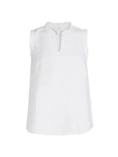 Lilly Pulitzer Women's Kavalla Ruffled Linen Top - Resort White - Size XL | Thumbnail 1