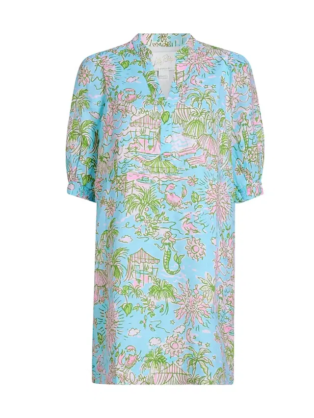 Lilly Pulitzer Women's Mialeigh Linen Shift Dress - Fresh Water Blue