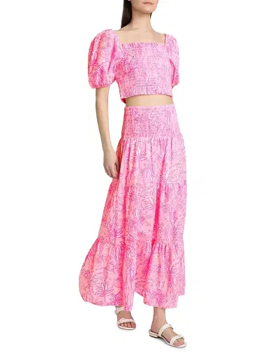 Lilly Pulitzer Women's Aston Top & Skirt Set - Conch Shell Pink - Size XL | Thumbnail 2