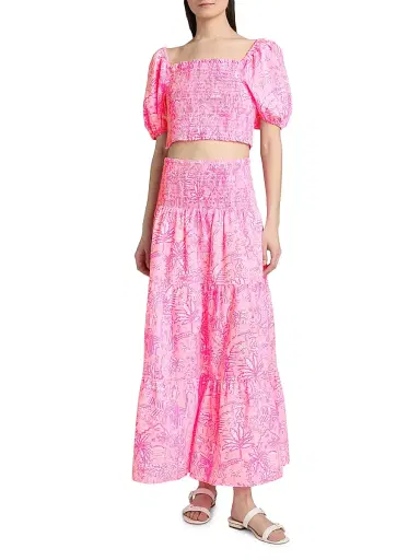 Lilly Pulitzer Women's Aston Top & Skirt Set - Conch Shell Pink - Size XL | Thumbnail 3
