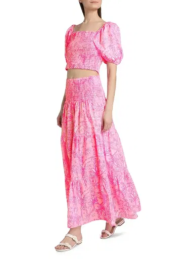 Lilly Pulitzer Women's Aston Top & Skirt Set - Conch Shell Pink - Size XL | Thumbnail 4