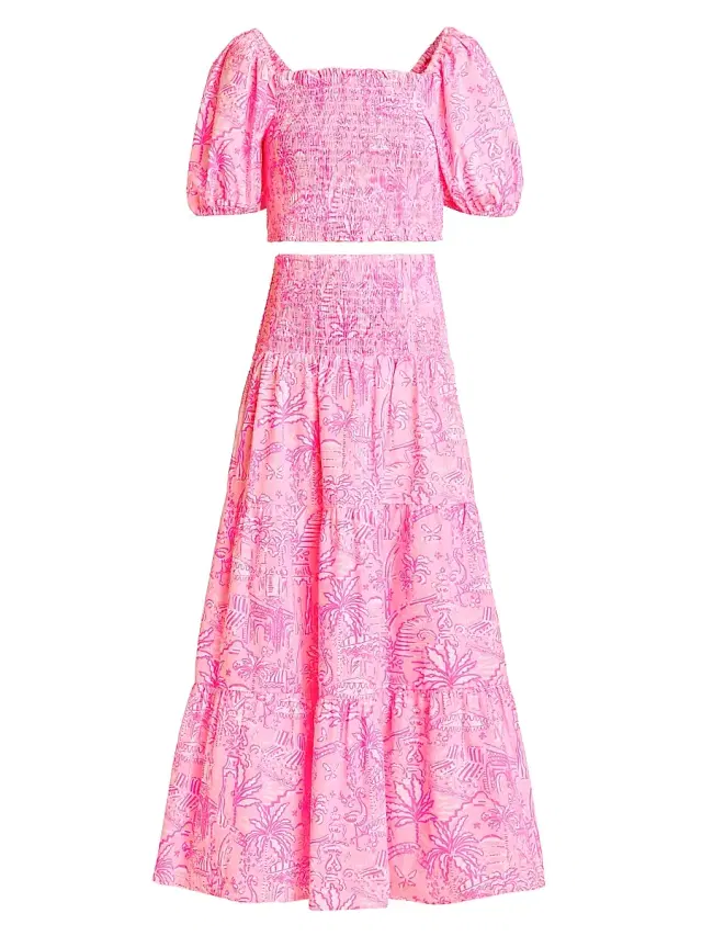 Lilly Pulitzer Women's Aston Top & Skirt Set - Conch Shell Pink