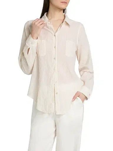 Lilly Pulitzer Women's Sea View Oxford Striped Shirt | Thumbnail 3